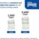 Brother Genuine Standard Yield Toner Cartridge, TN630, Replacement Black Toner, Page Yield Up to 1,200 Pages, Amazon Dash Replenishment Cartridge