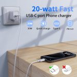 Phone 15 Charger Fast Charging, [MFi Certified] 2 Pack 20W PD USB C Wall Charger Block with 6ft USB-C to C Cable for Phone 15Pro/Plus/Pro Max, iPad Pro 12.9/11 inch, iPad Air 5th/Mini and More