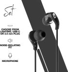 Skullcandy Set Lightning In-Ear Wired Earbuds, Microphone, Works with iPhone – True Black