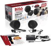 BOSS Audio Systems MCBK420B Bluetooth Speaker System – Class D Compact Amplifier, 3 Inch Weatherproof Speakers, Volume Control, Great for Use with ATVs/Motorcycles, 12 Volt Vehicles