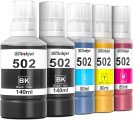 Osinkjet 502 Ink Refill Bottles for Ecotank ET-3760 ET-2850 ET-4760 ET-4850 ET-3850, 502 Ink Bottles for Eco Tank ET-15000 ET-4750 ET-2720 ET-2760 Printer T502 Ink Refill Bottles Combo Pack(2BK C M Y)