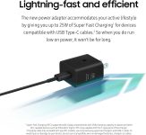 SAMSUNG 25W Wall Charger Power Adapter with Cable, Super Fast Charging, Compact Design, Compatible with Galaxy and USB Type C Devices, Black