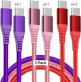 USB C to USB C Cable, USB C Charger Cable (60W 3Pack 6ft), Fast Charging Cable for iPhone 15/15 Plus/15 Pro/15 Pro Max, USB C Cable Compatible with Laptops/Tablets/Switches/Phones/Game Consoles etc