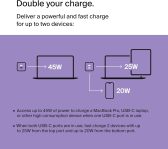 Belkin 45W Dual USB-C Wall Charger, Fast Charging Power Delivery 3.0 w/ GaN Technology for iPhone 15, 13, Mini, iPad Pro 12.9, MacBook, Galaxy S23, & More – White
