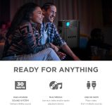 ION Portable Outdoor LED Projector with 30W Speakers, Bluetooth, Rechargeable Battery, Mic, USB and HDMI Connections