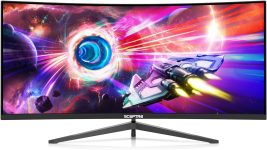 Sceptre 34-Inch Curved Ultrawide WQHD Monitor 3440 x 1440 R1500 up to 165Hz DisplayPort x2 99% sRGB 1ms Picture by Picture, Machine Black 2023 (C345B-QUT168)