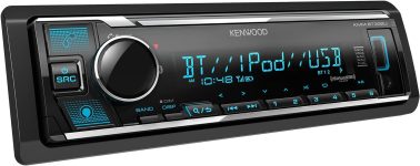 KENWOOD KMM-BT332U Bluetooth Single DIN Car Stereo with USB Port, AM/FM Radio, MP3 Player, Multi Color LCD, Detachable Face, Built in Amazon Alexa, Compatible with SiriusXM Tuner