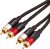 Amazon Basics 2 RCA Audio Cable for Stereo Speaker or Subwoofer with Gold-Plated Plugs, 8 Foot, Black