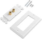 Cable Matters 2-Pack Speaker Wire Wall Plate, Gold Plated Speaker Wall Plate, Banana Plug Wall Plate for 1 Speaker, White