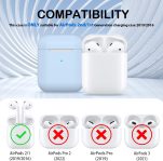 MHYALUDO AirPods Case Cover, Military Grade Anti-Fall Soft Silicone Shock-Absorbing Protective AirPods 2&1 Generation Case Skin Touch with Keychain and Cleaning kit, Front LED Visible, Sky Blue