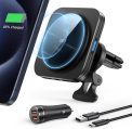 ESR for MagSafe Car Mount Charger (HaloLock), 15W Magnetic Wireless Car Charger, for MagSafe Car Charger, Air Vent Phone Holder for iPhone 15/14/13/12, with 36W QC 3.0 Fast Car Charger