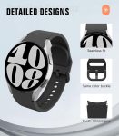 MoKo Compatible with Samsung Galaxy Watch 6 5 4 Band 40mm 44mm,Galaxy Watch 5 Pro Band 45mm,Galaxy Watch 6 Classic Band,Galaxy Watch 4 Classic Band,20mm Silicone Sport Strap Wristband Women Men,Black