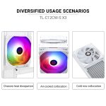 Thermalright TL-C12CW-S X3 CPU Fan 120mm White ARGB Case Cooler, 4pin PWM Silent Computer Cooling Fan with S-FDB Bearing Included, up to 1550RPM（3 Quantities）