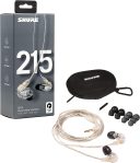 Shure SE215 PRO Wired Earbuds – Professional Sound Isolating Earphones, Clear Sound & Deep Bass, Single Dynamic MicroDriver, Secure Fit in Ear Monitor, Plus Carrying Case & Fit Kit – Clear (SE215-CL)