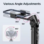 ULANZI MT-70 Extendable Phone Tripod, 63″ Selfie Stick Phone Vlog Tripod Stand with 2 Phone Clip, 360° Rotate Dual Camera Tripod for iPhone Sony Canon GoPro, Lightweight for Travel