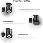 SmallRig 1/4″ Camera Hot Shoe Mount, Ballhead Tripod with Additional 1/4″ Screw, 2pcs Pack – 2059