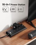 PD20W Power Strip Surge Protector(4800J), LeZone 10ft Long Extension Cord with 12 Outlets 2 USB C 2 USB Ports, Flat Plug Wall Mount, Desk Charging Station, Collage Dorm Essentials