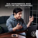 Razer Hammerhead True Wireless (2nd Gen) Bluetooth Gaming Earbuds Chroma RGB Lighting -60ms Low-Latency- Active Noise Cancellation – Dual Environmental Noise Cancelling Microphones- Classic Black