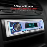Pyle Marine Bluetooth Stereo Radio – 12v Single DIN Style Boat In dash Radio Receiver System with Built-in Mic, Digital LCD, RCA, MP3, USB, SD, AM FM Radio – Remote Control – PLMRB29W (White)