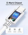 Cable Matters [USB-IF Certified] 240W USB C Cable 6.6 ft in White for MacBook Pro, iPad Pro, iPhone 15 Pro, Apple Vision Pro (140W USB C Charger Cable, USB C Charging Cable, USB 2.0, No Video)
