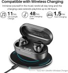 TOZO T12 Wireless Earbuds Bluetooth 5.3 Headphones Premium Sound Performance Touch Control LED Digital Display Wireless Charging Case Earphones Dark Black