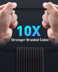 Baseus USB C Cable, 100W PD 5A QC 4.0 Fast Charging USB C to USB C Cable, Zinc Alloy Nylon Braided USB Type C Charger Cable for iPhone 15/Pro/Plus/Pro Max, MacBook, iPad Pro, Samsung S23/S22+ (10ft)