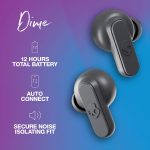 Skullcandy Dime In-Ear Wireless Earbuds, 12 Hr Battery, Microphone, Works with iPhone Android and Bluetooth Devices – Chill Grey