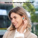TOZO Tonal Fits T21 Wireless Earbuds, 5.3 Bluetooth Headphone, Sem in Ear with Dual Mic Noise Cancelling, IPX8 Waterproof, 44H Playback Stereo Sound with Power Display Wireless Charging Case Green