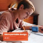 JBL Go 3 Eco Portable Speaker with Bluetooth, Built-in Battery, Waterproof and Dustproof Feature – Blue