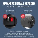 Polk Audio Atrium 4 Outdoor Speakers with Powerful Bass (Pair, Black), All-Weather Durability, Broad Sound Coverage, Speed-Lock Mounting System