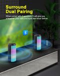 Bluetooth Speaker, Cool Portable Wireless Speaker, Stereo Sound with Multi Dazzling LED Light Modes, IPX4 Waterproof, BT5.3, TWS Surround Pairing, Electronics Gadgets for Party Camping Birthday Gifts