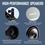 Polk Audio 255c-RT In-Wall Center Channel Speaker (2) 5.25″ Drivers – The Vanishing Series | Easily Fits into the Wall | Power Port | Paintable Grille Black, White