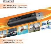 Amazon Basics 128 GB Ultra Fast USB 3.1 Flash Drive, Black