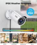 ZOSI H.265+ Full 1080p Home Security Camera System Outdoor Indoor, 5MP-Lite CCTV DVR 8 Channel with Hard Drive 1TB and 4 x 1080p Weatherproof Surveillance Camera with 80ft Night Vision, Motion Alerts