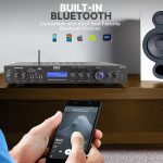 Pyle 5 Channel Rack Mount Bluetooth Receiver, Home Theater Amp, Speaker Amplifier, Bluetooth Wireless Streaming, MP3/USB/SD/AUX/FM Radio, 200 Watt, with Digital ID3 LCD Display – PDA7BU, Black