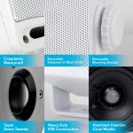 Pyle 3-Way Weatherproof Outdoor Speaker Set – 3.5 Inch 200W Pair of Marine Grade Mount Speakers – in a Heavy Duty ABS Enclosure Grill – Home, Boat, Poolside, Patio, Indoor Outdoor Use -PLMR24 (White)