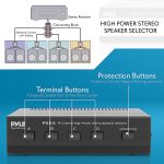 Pyle Home 4-Zone Channel Speaker Switch Selector-Premium New & Improved Switch Box Hub, Distribution Box for Multi-Channel High Powered Stereo Amp A/B/C/D Switches, 4 Pairs Of Speakers, Black – PSS4