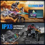 FEYA Motorcycle Helmet Speakers High Battery Life Helmet Headphone IPX6 Automatic Answer/Call Music Control/Intelligent Noise/Wake up Siri, 2 Different Types of Mic【Compatible with All Helmets】