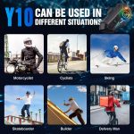 FEYA Motorcycle Helmet Speakers High Battery Life Helmet Headphone IPX6 Automatic Answer/Call Music Control/Intelligent Noise/Wake up Siri, 2 Different Types of Mic【Compatible with All Helmets】