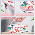 Fintie Carrying Case for Nintendo Switch Lite 2019, [Shockproof] Hard Shell Protective Cover Travel Bag w/15 Game Card & 2 Micro SD Card Slots for Switch Lite Console & Accessories, Raining Hearts