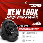 DS18 PRO-ZT6 6.5-Inch 2 Way Pro Audio Midrange Speakers with Built-in Bullet Tweeter 4-Ohms 450W Max 225W RMS Water Resistant – Black Metal Mesh Grill Included (1 Speaker)