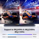 UGREEN 8K HDMI 2.1 Cable Certified 6.6FT, 10K Ultra High Speed HDMI Cord 4K 240Hz 48Gbps HDCP 2.2&2.3 eARC HDR Dolby Compatible for PS5 Xbox Series X Nintendo Switch Roku TV Laptop Monitor