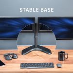 VIVO Dual LED LCD Monitor Mount, Free-Standing Desk Stand for 2 Screens up to 32 Inch, Heavy-Duty Fully Adjustable Arms with Max VESA 100x100mm, Black, STAND-V032F