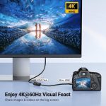 UGREEN Micro HDMI to HDMI Adapter, Male to Female Cable HDMI 2.0 4K@60Hz HDR 3D Dolby 18Gbps High Speed Compatible with Raspberry Pi 5/Pi 4/GoPro Hero 7 6/Sony A6000 Camera/Retroid Pocket 3+, 0.6FT