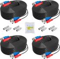 ANNKE 4 Pack 30M/100ft All-in-One Video Power Cables, BNC Extension Surveillance Camera Cables for CCTV Security DVR System Installation, Free 8 x BNC Connectors and 100pcs Cable Clips Included