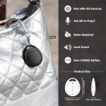 Key Finder Luggage Tracker Works with Apple Find My [Certified, iOS ONLY] A1rTag Alternative, Waterproof, Bluetooth,Lost Mode/Long Battery Life Locate Keys/Handbags/Suitcase/Pets HoloTag (2PACK Black)