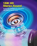 Bluetooth Speaker, Cool Portable Wireless Speaker, Stereo Sound with Multi Dazzling LED Light Modes, IPX4 Waterproof, BT5.3, TWS Surround Pairing, Electronics Gadgets for Party Camping Birthday Gifts