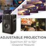 ION Portable Outdoor LED Projector with 30W Speakers, Bluetooth, Rechargeable Battery, Mic, USB and HDMI Connections