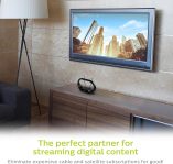 Philips Modern Loop Rabbit Ears Indoor TV Antenna, 15 inch Extendable Dipoles, 4K 1080P VHF UHF, Tabletop Antenna, Digital HDTV Antenna, Smart TV Compatible, 4ft Coaxial Cable, Black, SDV7114A/27