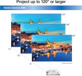 Epson Home Cinema 880 3-chip 3LCD 1080p Projector, 3300 lumens Color and White Brightness, Streaming and Home Theater, Built-in Speaker, Auto Picture Skew, 16,0001 Contrast, HDMI 2.0, White